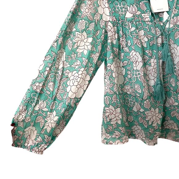 DESERT QUEEN Floral Tassel Boho Blouse NWT 36/S‎ (US 4) - Picture 2 of 5